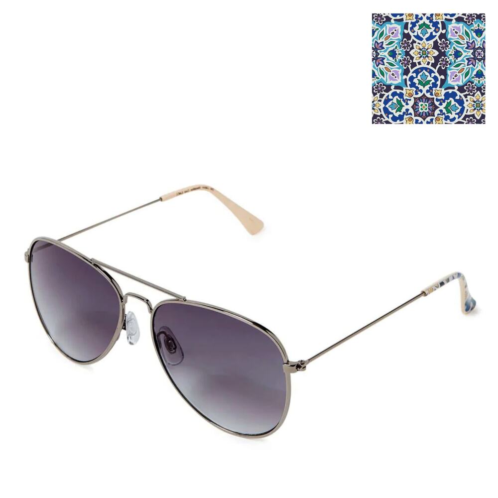 NWT Vera Bradley Women's Metal Frame 55mm Aviator Sunglasses